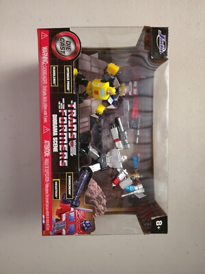 Jada Toys Transformers Metalfigs Optimus Prime Diecast Diorama Scene NEW 