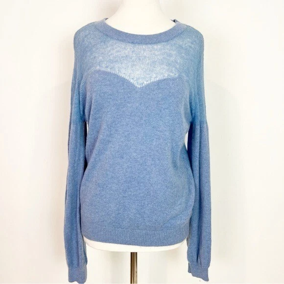 SUÉTER MANGA LARGA MUJER REBECCA MINKOFF AZUL CLARENCE LANA CACHEMIR XL Foto 3 de 4