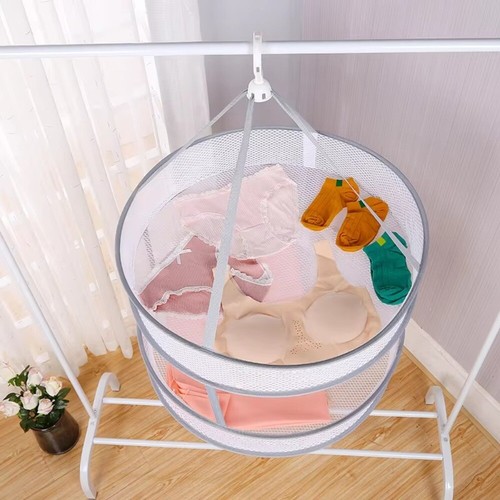 Portable Clothes Dryer Basket 1/2 Layer Socks Drying Net for Home - Picture 4 of 11