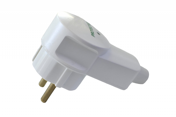 Schuko Winkel-Stecker Weiß Mit ÜBerspannungsschutz Schutzkontakt Weiss IP20 16A~-image