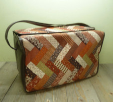 Vintage Gerber Diaper / Bottle Bag Tote 70  s Vinyl Retro Tote Hinge Opening