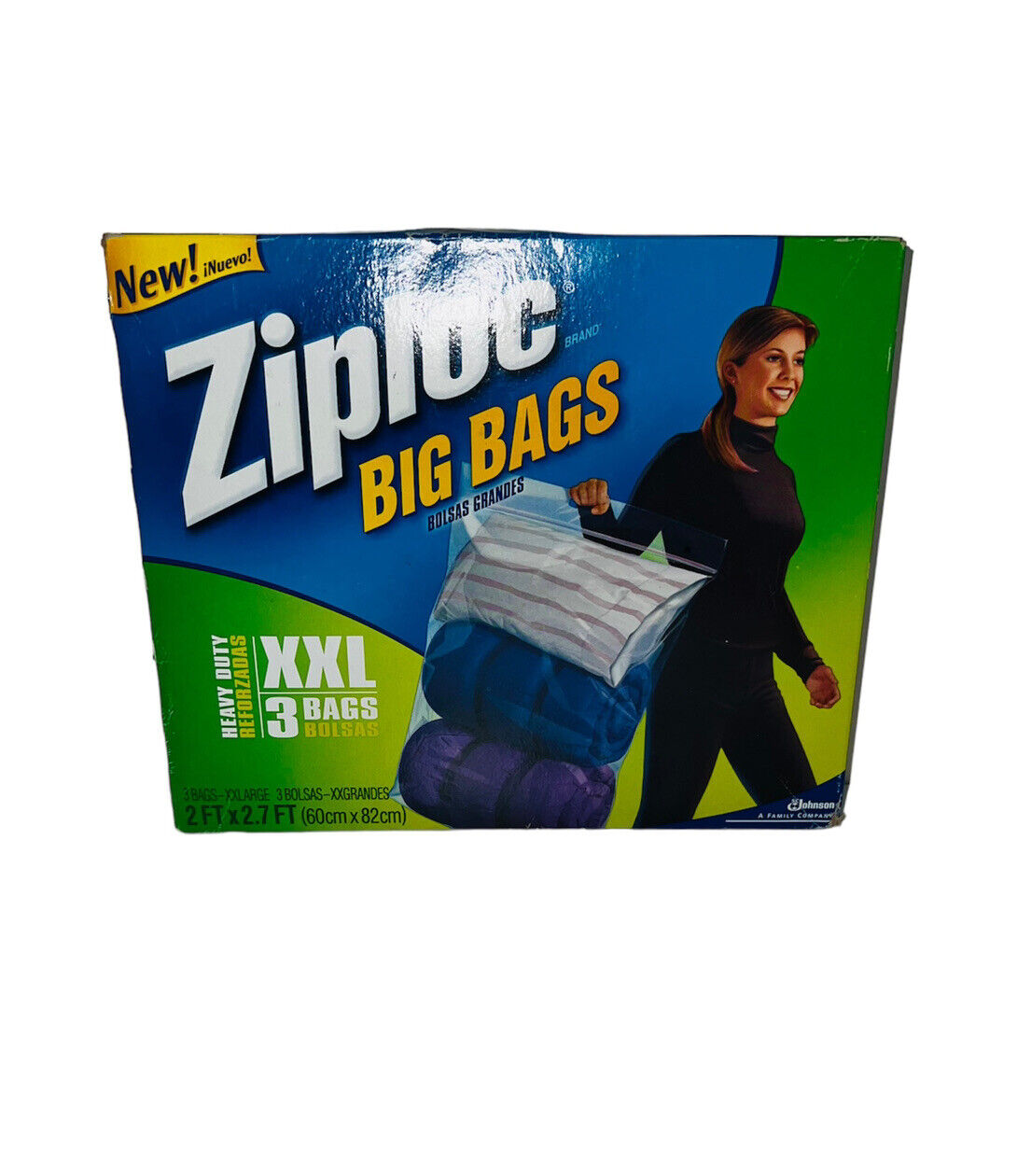 Ziploc Big Bags XXL 20 Gallon 3 Pack 2' x 2.7' Double Zipper Sturdy Handle  25700656456