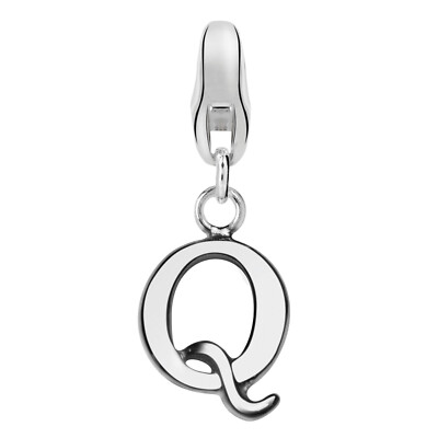 Dream Charms Women Charm Pendant 925 Sterling Silver Rhodium Plated Letter Q