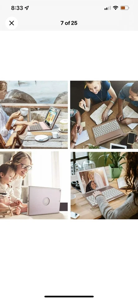 Wireless Keyboard F19/F19B for iPad Air/Air 2/Pro 9.7 2017/2018 Rose Gold - Image 4 of 4