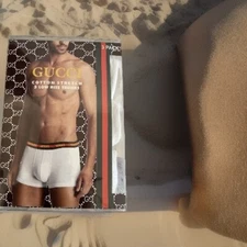 Gucci  Boxer Men, Size: L , White Blue, Black, 3 In Box . Nice quality
