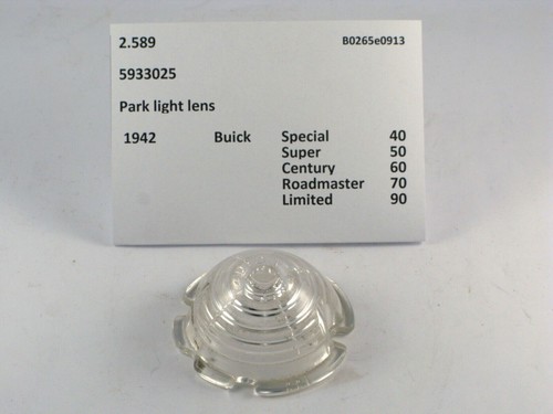 1942 Buick Special Super Roadmaster NOS park light lens 5933025