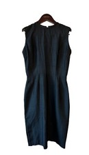 Vintage Handmade Silk Knee Length Little Black Dress Minimalist Timeless LBD M