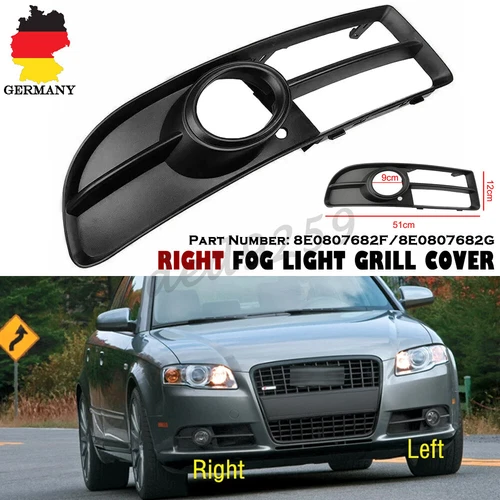 Right Fog Light Trims Grille Grill For A4 B7 Sedan Avant Cabriolet