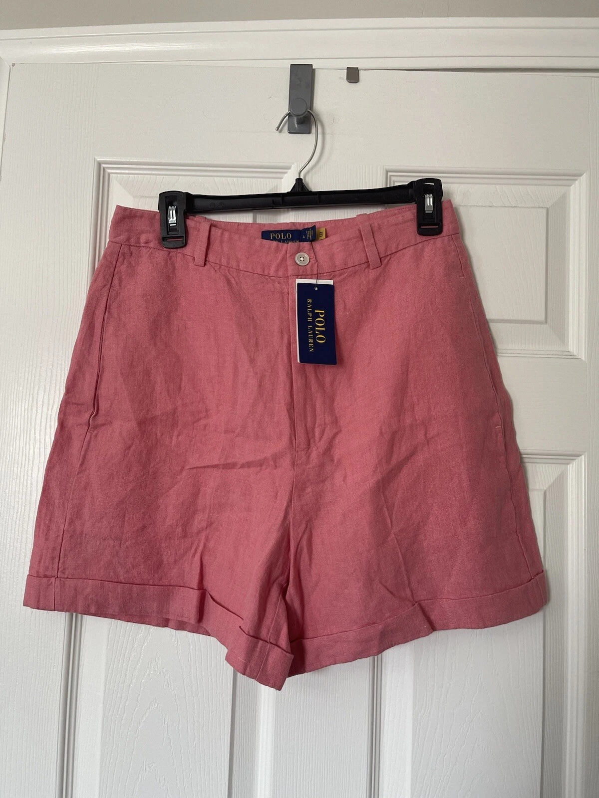 NWT Polo Ralph Lauren Pink Linen Shorts w/ Pockets - Size 4 $128