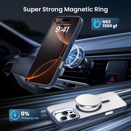 For iPhone 16 Pro Max MagSafe Magnetic Case Aluminum Camera Frame Stand Cover - Picture 3 of 28