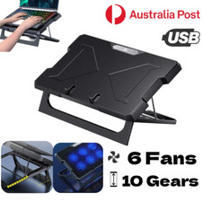 6 Fans Laptop Cooler Cooling Pad Portable Gaming Notebook Radiator Stand USB AU