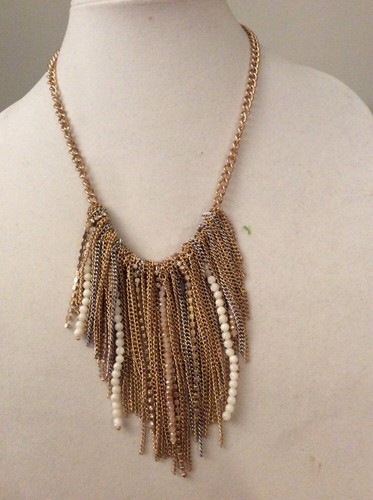 Kenneth Cole Kenneth Cole Mixed Two-Tone Fringe Frontal Necklace $85 #122c - Picture 3 of 5