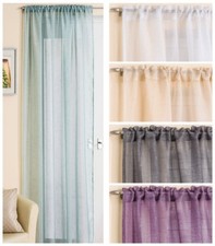 CASABLANCA VOILE WINDOW PANEL NET GLITTER METALLIC SHIMMER SPARKLE PLAIN SLOT