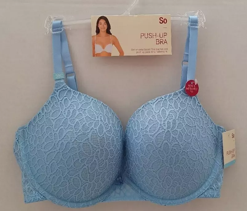 New SO Lace Push Up Bra Size 38C Hepatica Blue Style ZG83B239R eBay