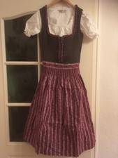 Dirndl von Amlsach mit Bluse, Gr. 34 /36, Leinen, grün, wie neu 