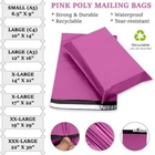 Pink Postage Bags Mixed Sizes Mailing Large Strong Poly Self Seal Plastic Postal