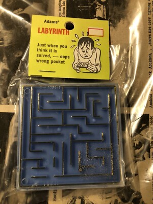 60S SS Adams Labyrinth Gag Unsolvable puzzle Lime green header card rare NOS MOC