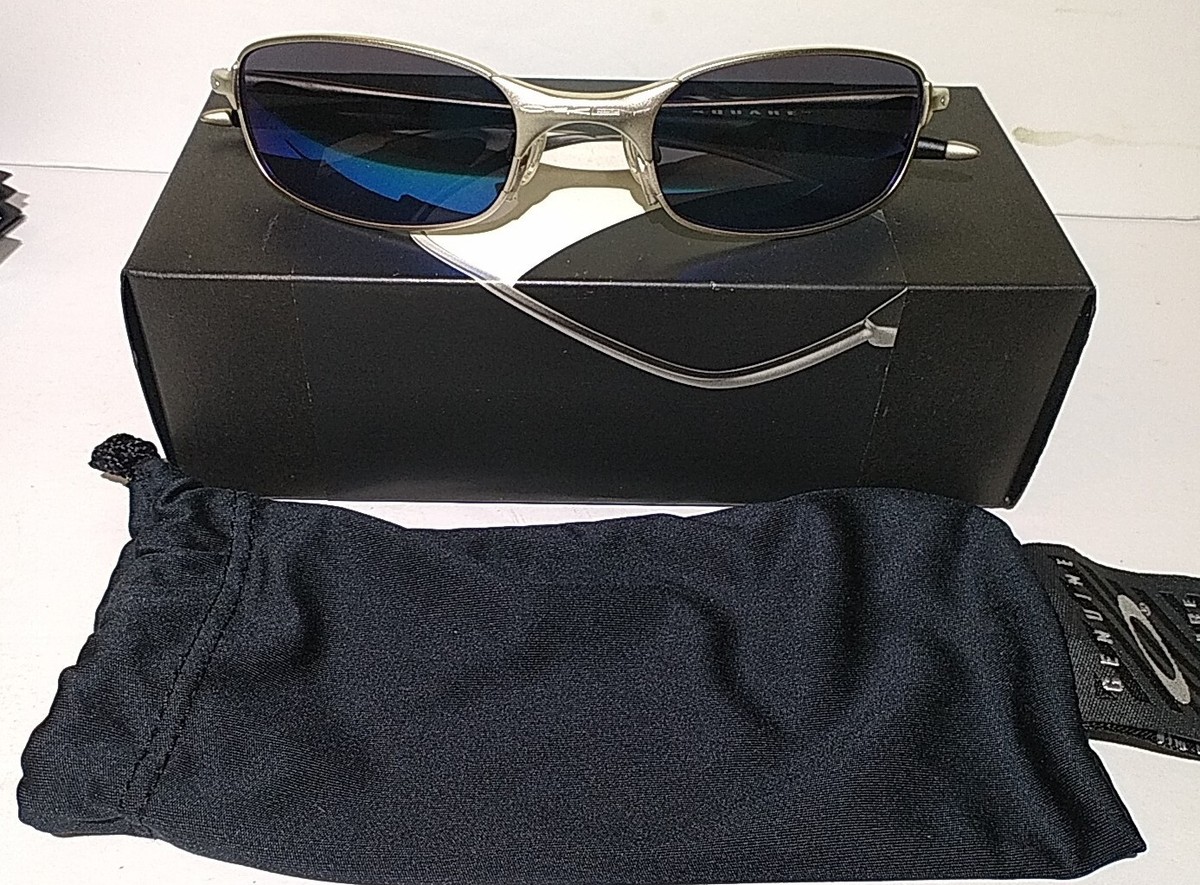 NOS Vintage Oakley Square Wire 2.0 RARE Y2K Silver Blue NOS Vintage Oakley Square Wire 2.0 RARE Y2K Silver Blue