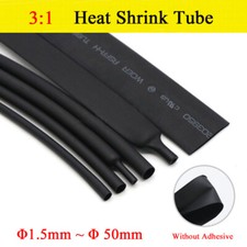 Heat Shrink Tubing 3:1 Ratio Without Adhesive Industrial Heat Shrink Tube Black