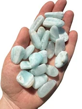 Caribbean Calcite Tumbled Stone (A+ Grade), Natural Blue Calcite from Pakistan