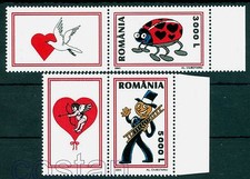 2003 Chimney sweep,Ladybird,Cupid,Valentine s Day,Romania,Mi.5709,TAB/L ,MNH