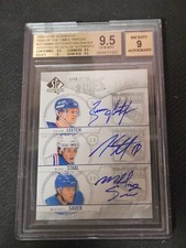 2009-10 SP AUTHENTIC BRIAN LEETCH STAAL SAUER SIGN OF THE TIMES AUTO BGS 9.5