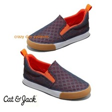 Cat Jack Orange Navy Slip On Kiefer Sneakers Sz 8 9 10 11 12 Toddler Boy NWT
