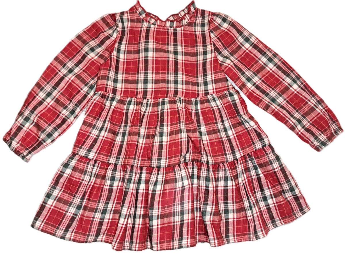 Girls CAT & JACK red green plaid flannel dress 3T NEW Christmas classic party Girls CAT & JACK red green plaid flannel dress 3T NEW Christmas classic party