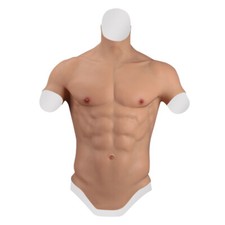 Realistic Silicone Muscle Suit Fake Muscle Chest for Cosplay Stronger Halloween