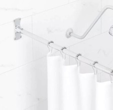 Chrome 60  Straight Solid Brass Shower Curtain Rod SH555002CP 466740, Chrome