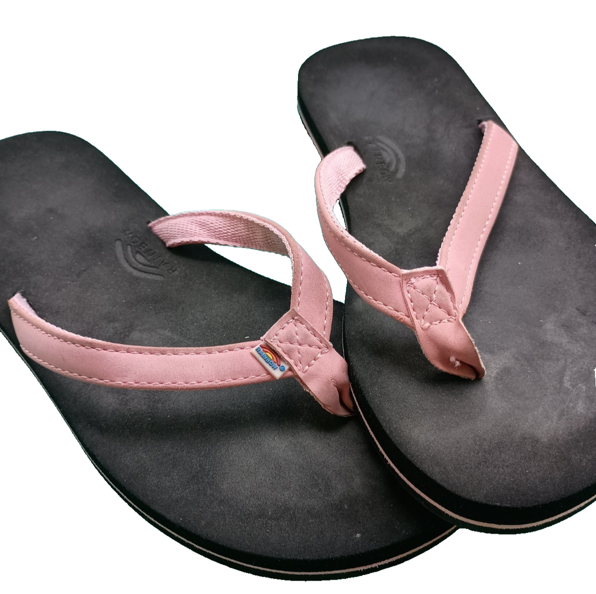 Colorful Rainbow Flip Flops for Women Sizes 4-5-image