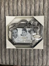 Travel Fun Good Times Pewter Photo Frame w/Hanging Charm Accent for 3x5 photo