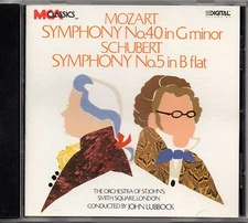 LUBBOCK "MOZART: SYMPHONY NO. 40/ SCHUBERT: SYMPHONY NO. 5" CD 1986 mca