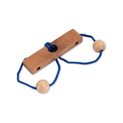 Schnurpuzzle mit 2 Holzkugeln   Knobelspiel - String Puzzle  | Denkspiel für zwi