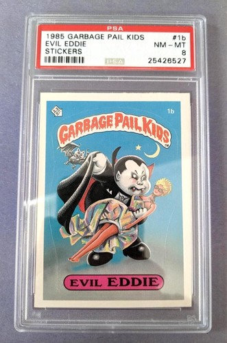 1985 Garbage Pail Kids - USA Series 1 - EVIL EDDIE (1b) - PSA 8 - NM-MINT🔥