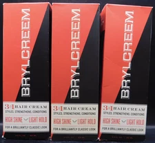 Lot Of 3 Brylcreem 3 In 1 Hair Cream 5.5Fl Oz Ea New & Unused