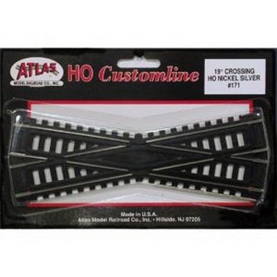 Atlas 0171 HO Scale Custom-Line Code 100 Nickel Silver 19 Degree Crossing