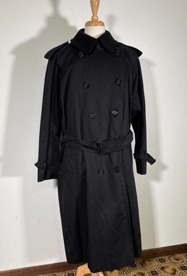 BURBERRY Men's 42R Trench Coat Overcoat w/ Wool Removable Liner & Belt