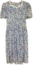 Vintage Gunne Sax Jessica McClintock Dress Floral Purple Blue Size 12 Cottagecor
