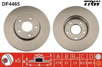 2X TRW DF4465 Bremsscheibe FüR Ford Volvo