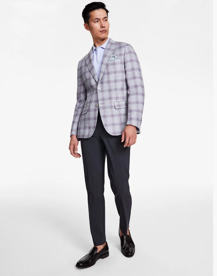 Abrigo deportivo ajustado para hombre. Pantalón corto talla 44. Púrpura/gris. Elegante/Clásico/Fantástico Foto 2 de 4