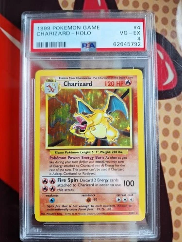 Charizard – Base Set – 4/102 – PSA 4 – Strong Eye Appeal  Clean Holo – WotC 1999