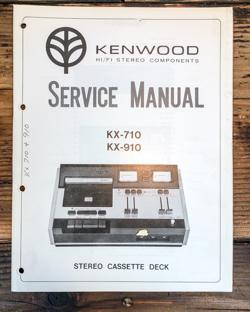 Kenwood KX-710 KX-910 Cassette Service Manual *Original*