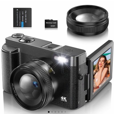 4K Video Recording Digital Camera 48MP Auto Focus Pixel Camera, 16x ...
