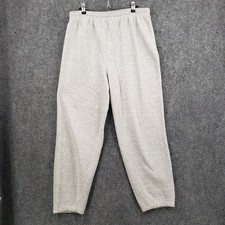 VINTAGE Fruit Of The Loom Sweatpants Men Large Gray Fleece Drawstring USA