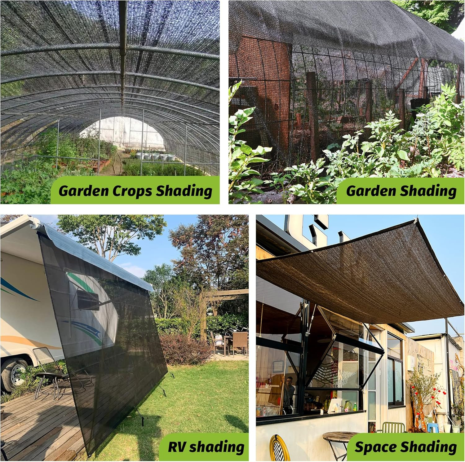 5x10 FT 75% Black Shade Cloth with Taped Edge Grommets UV-Resistant