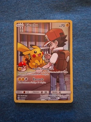 Carte Pokémon  Pikachu 241/236 Éclipse Cosmique 2019 Secret pikatchu + sacha  - Photo 1/4