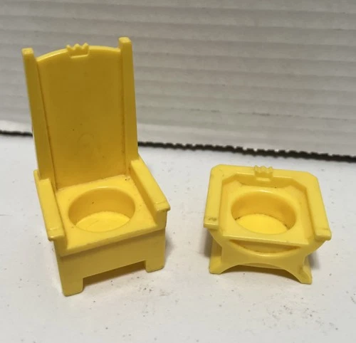 Vintage Fisher Price Little People Throne & Chair from Royal Castle #993