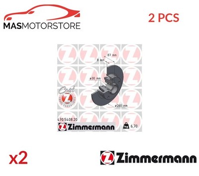 BREMSSCHEIBEN SATZ PAAR HINTEN ZIMMERMANN 470540820 2PCS P NEU OE QUALITÄT
