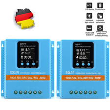 2 St&uuml;ck MPPT-Solarladeregler, 100 A f&uuml;r 12/24/36/48 V Panels - LCD-Display